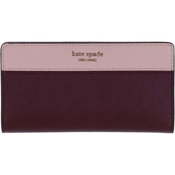 Kate Spade Burgandy and Pink Wallet - Picture 1 of 6